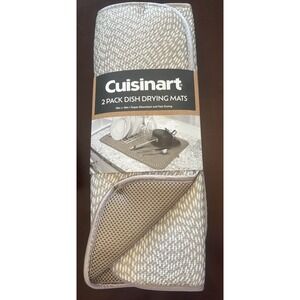 CUISINART 2 PACK KITCHEN DISH DRYING MATS  Tan 16x18 NIP